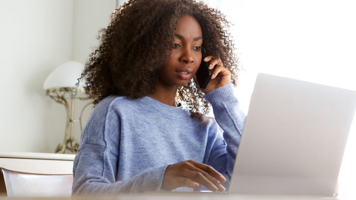 Young woman on a computer