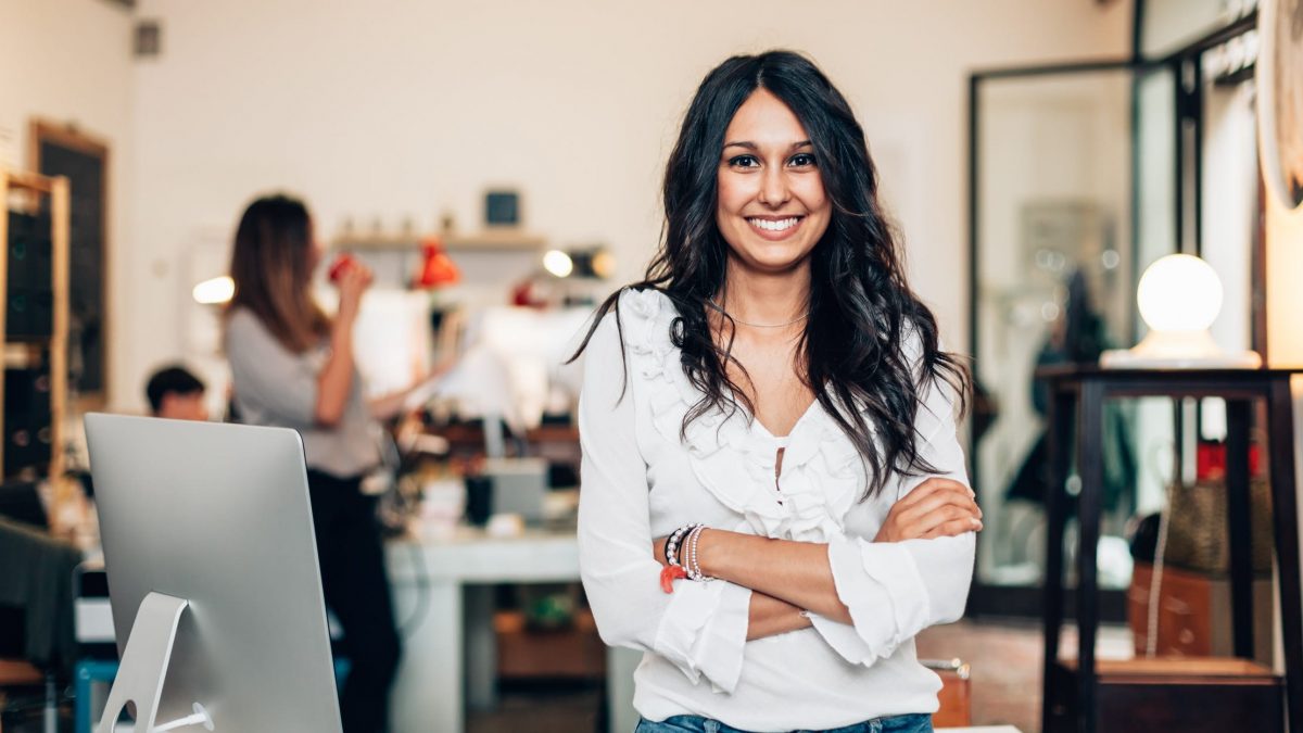 woman standing in an office