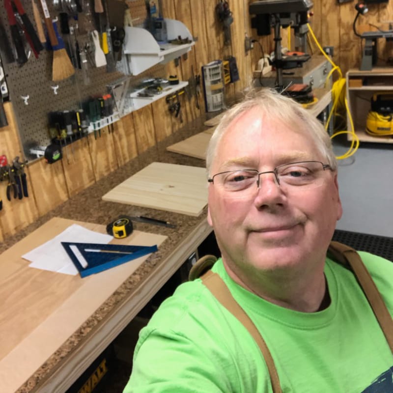 Dennis Byrd in a woodshop