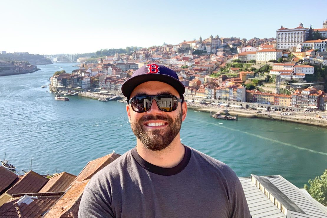 Lex Meagher by an ocean coast in Europe