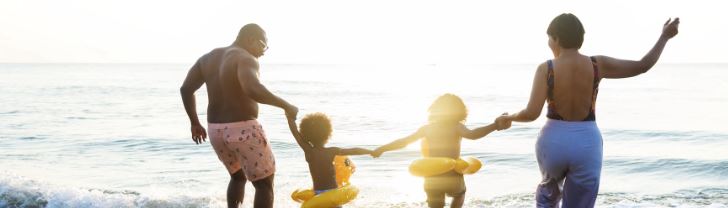 family at beach