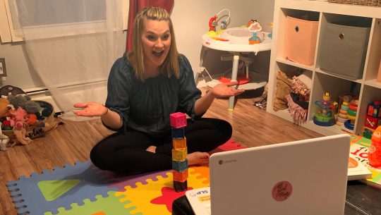 Savanah, a Speech and Language Pathologist at Richie MacFarland Children’s Center, conducts a telehealth visit