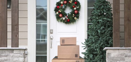 Packages on front porch