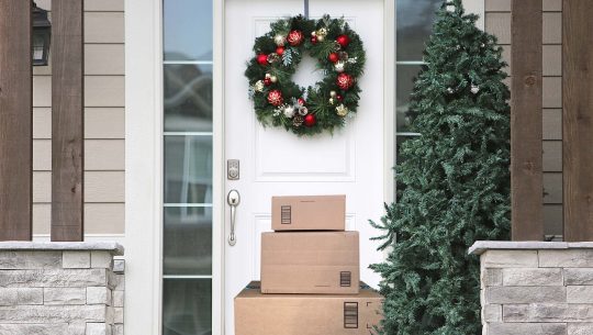 Packages on front porch