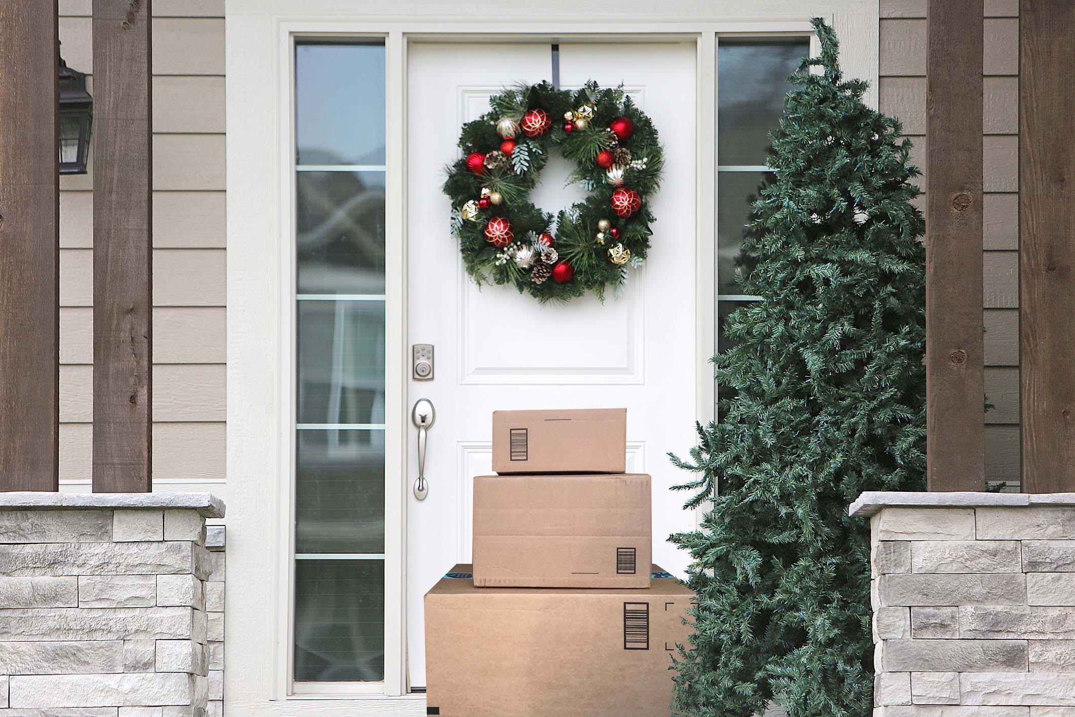 Packages on front porch